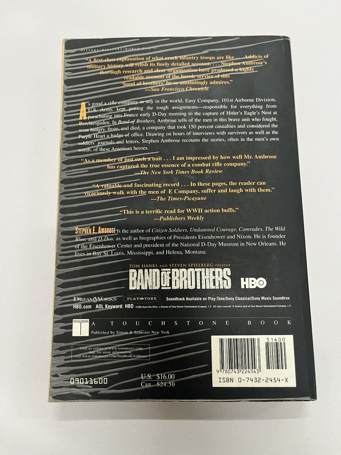 Band of Brothers Stephen E. Ambrose HBO Miniseries WWII History Book