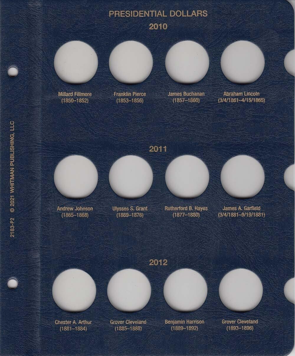 Presidential Dollars Date Set Coin Album 2007-Date By Whitman 2183 Free US Post