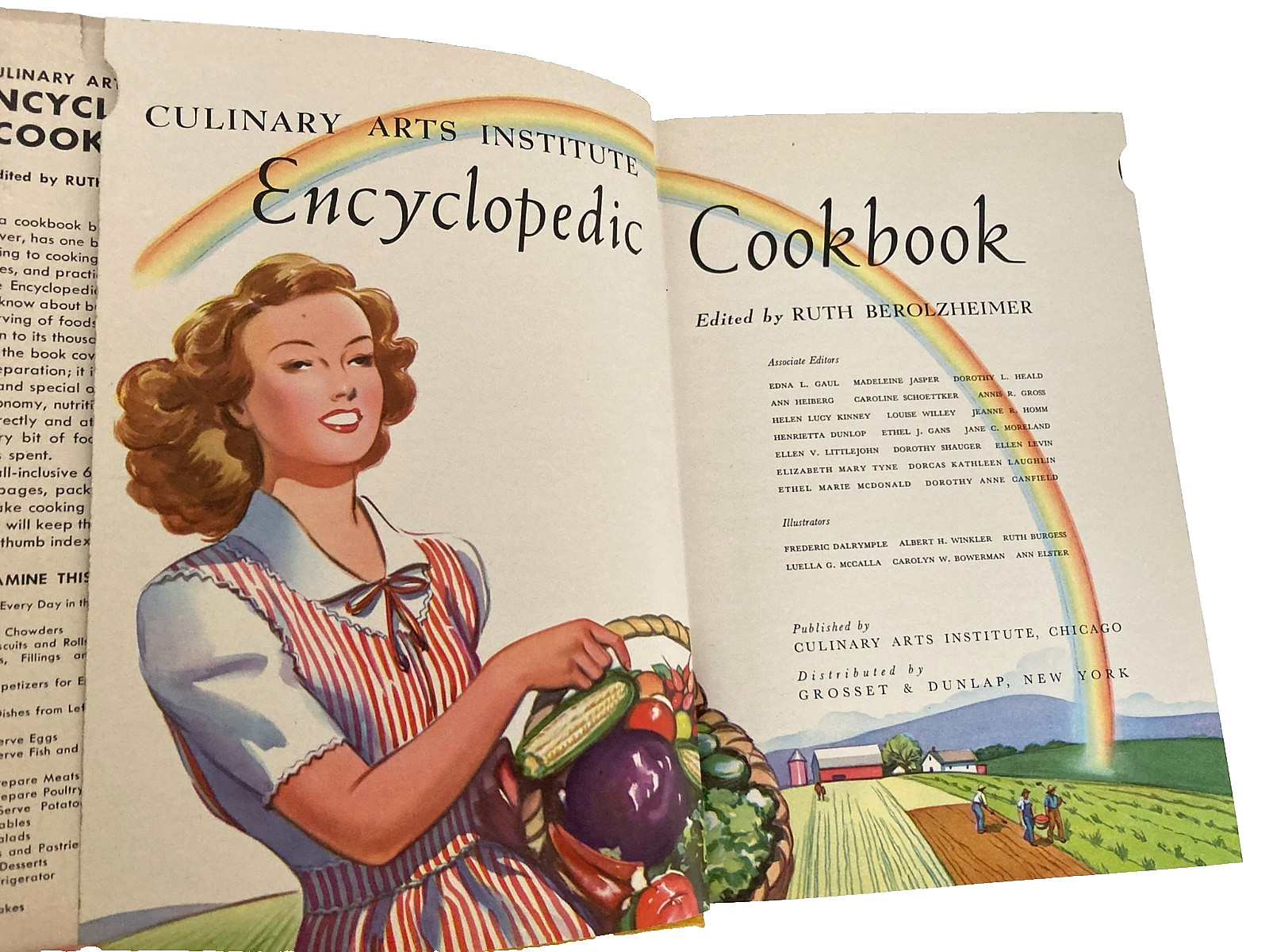 Vintage CULINARY ARTS INSTITUTE ENCYCLOPEDIC COOKBOOK 1950 w/Rare DustJacket VGC