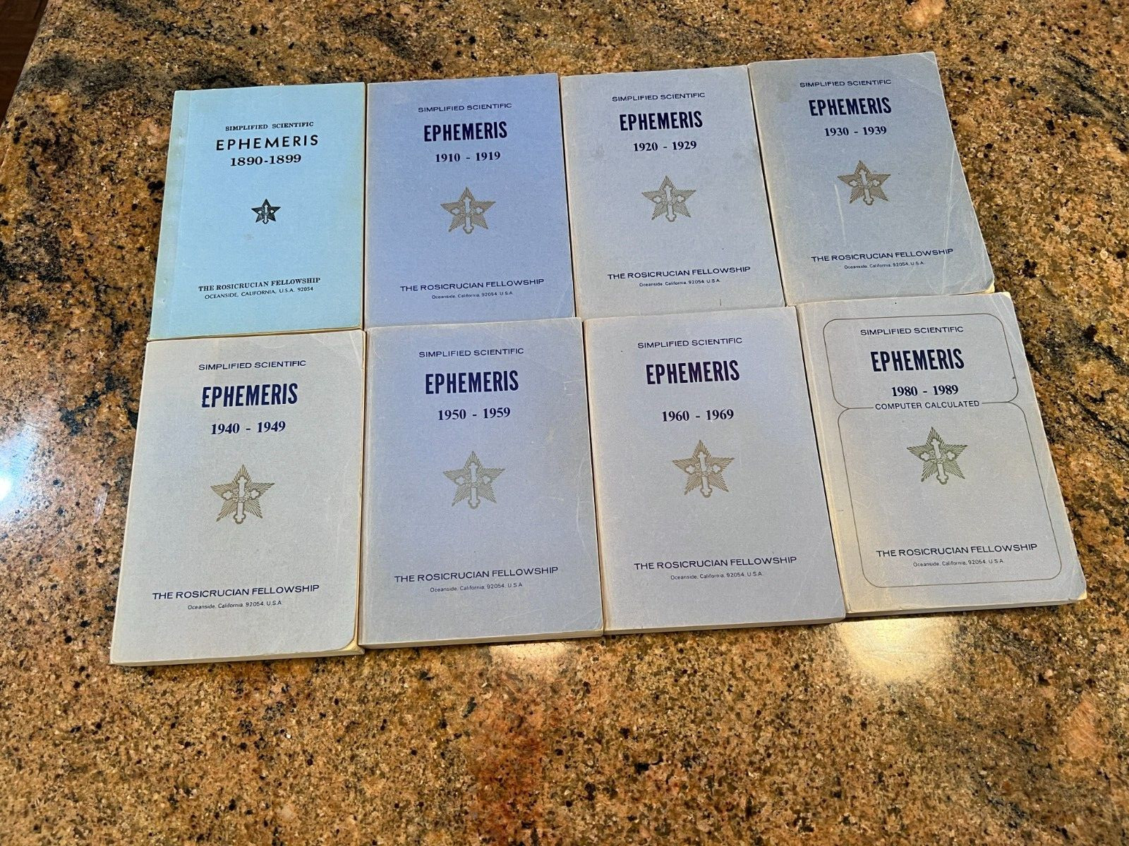 Simplified Scientific Ephemeris by Rosicrucian Fellowship 8 books VARIOUS