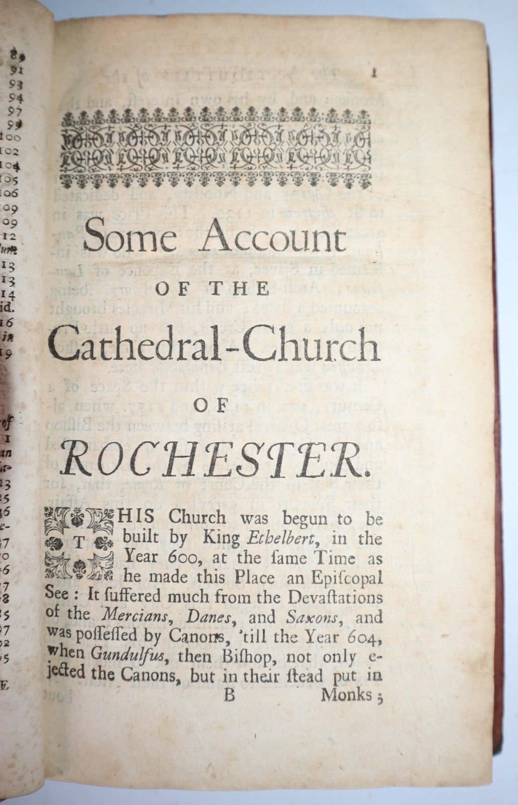 1717 History and Antiquities of the Cathedral Church of ROCHESTER Rawlinson 1st