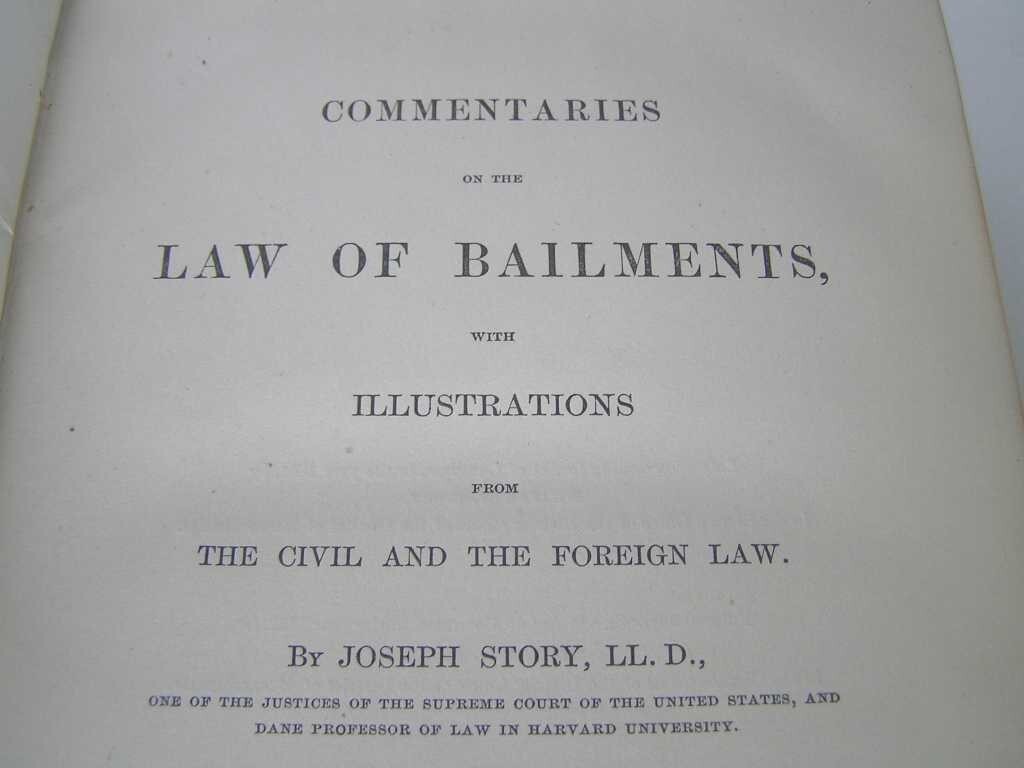 1870 Commentaries On The Law Of Bailments Joseph Story HC Book