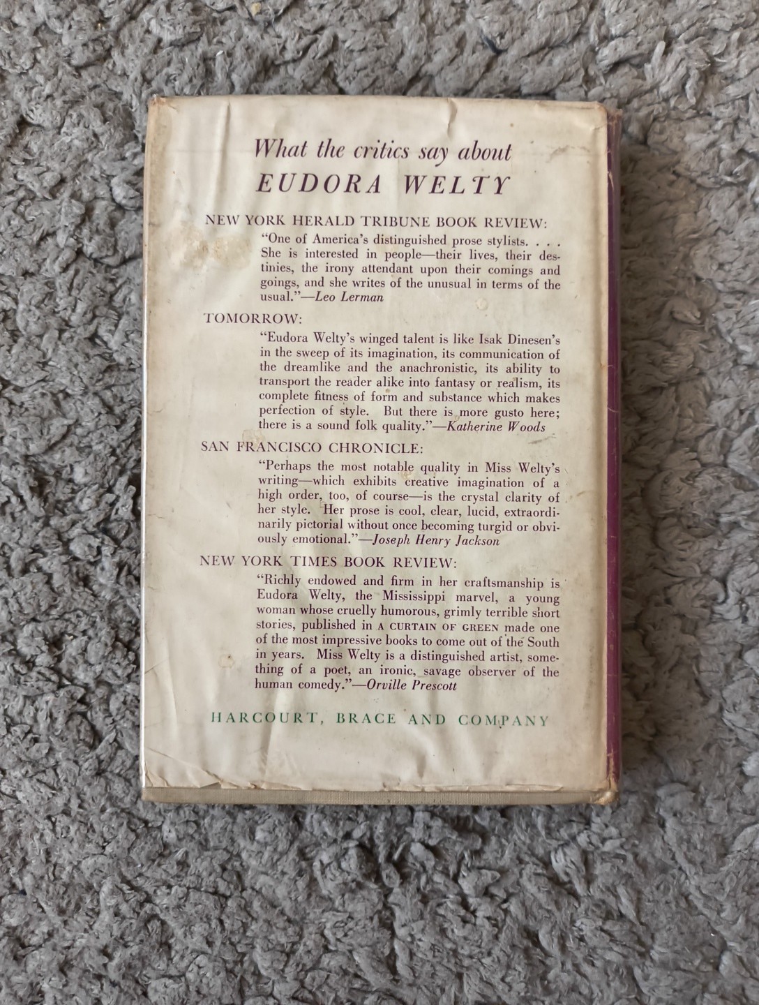 Delta Wedding by Eudora Welty Inscribed 1st Edition 1946 Harcourt vintage C