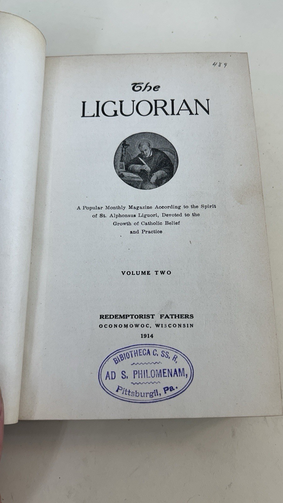 The Linguorian 1914 Volume 2 Redemptorist Fathers Catholic History Book