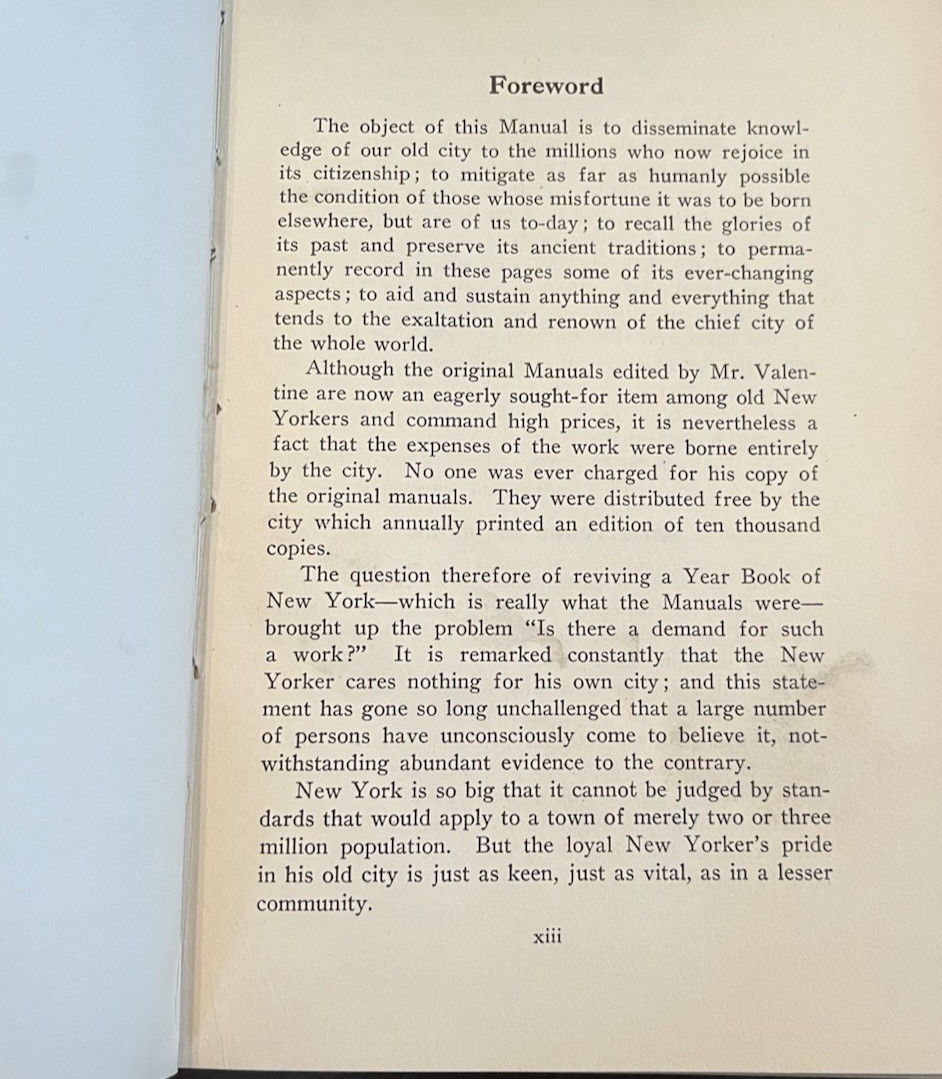 Old NEW YORK CITY Book VALENTINE’S MANUAL FOR 1916 TO 1917 History SOCIAL LIFE