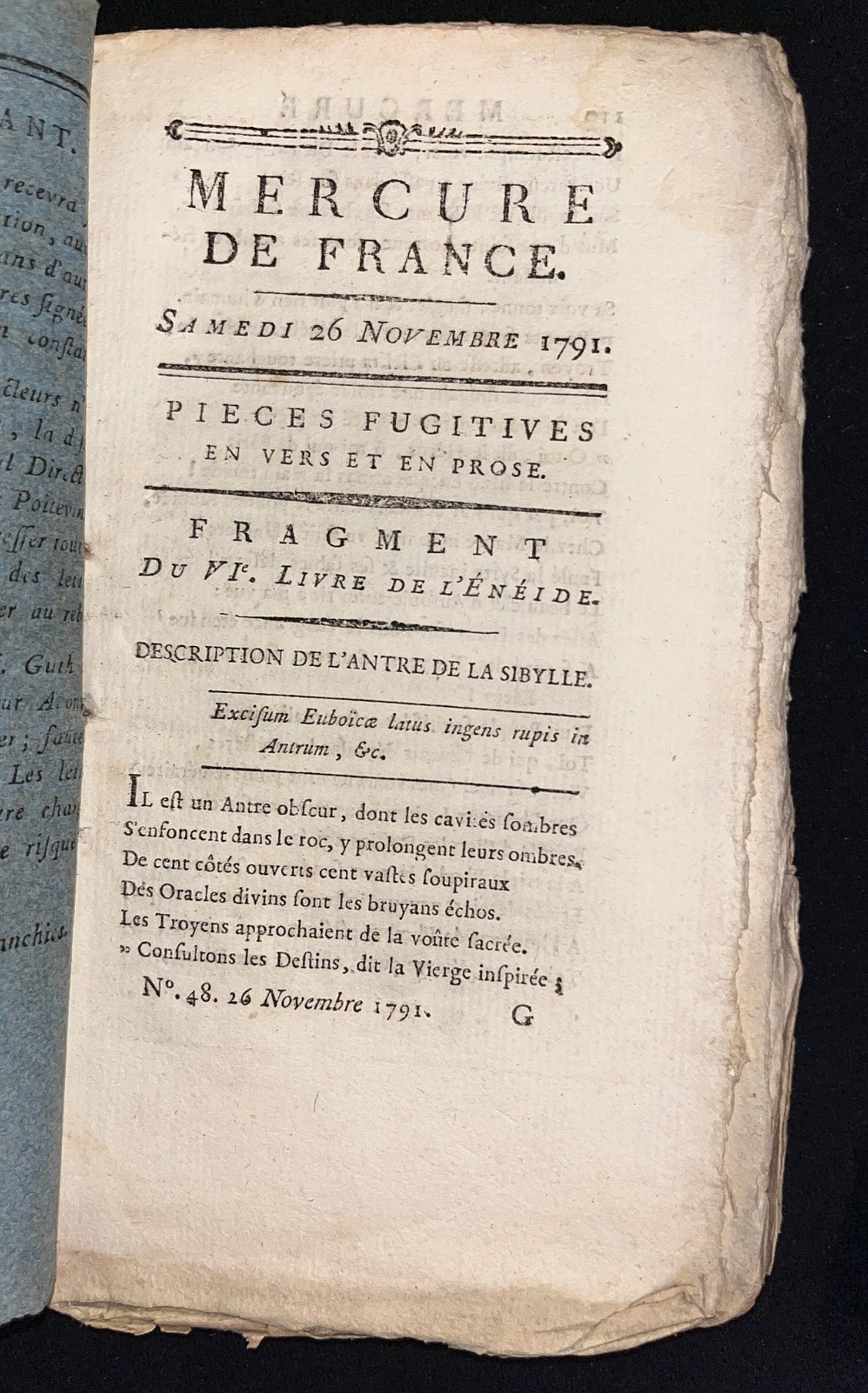 “MERCURE DE FRANCE” – 5 Issues – 1791 MAGAZINE DURING FRENCH REVOLUTION