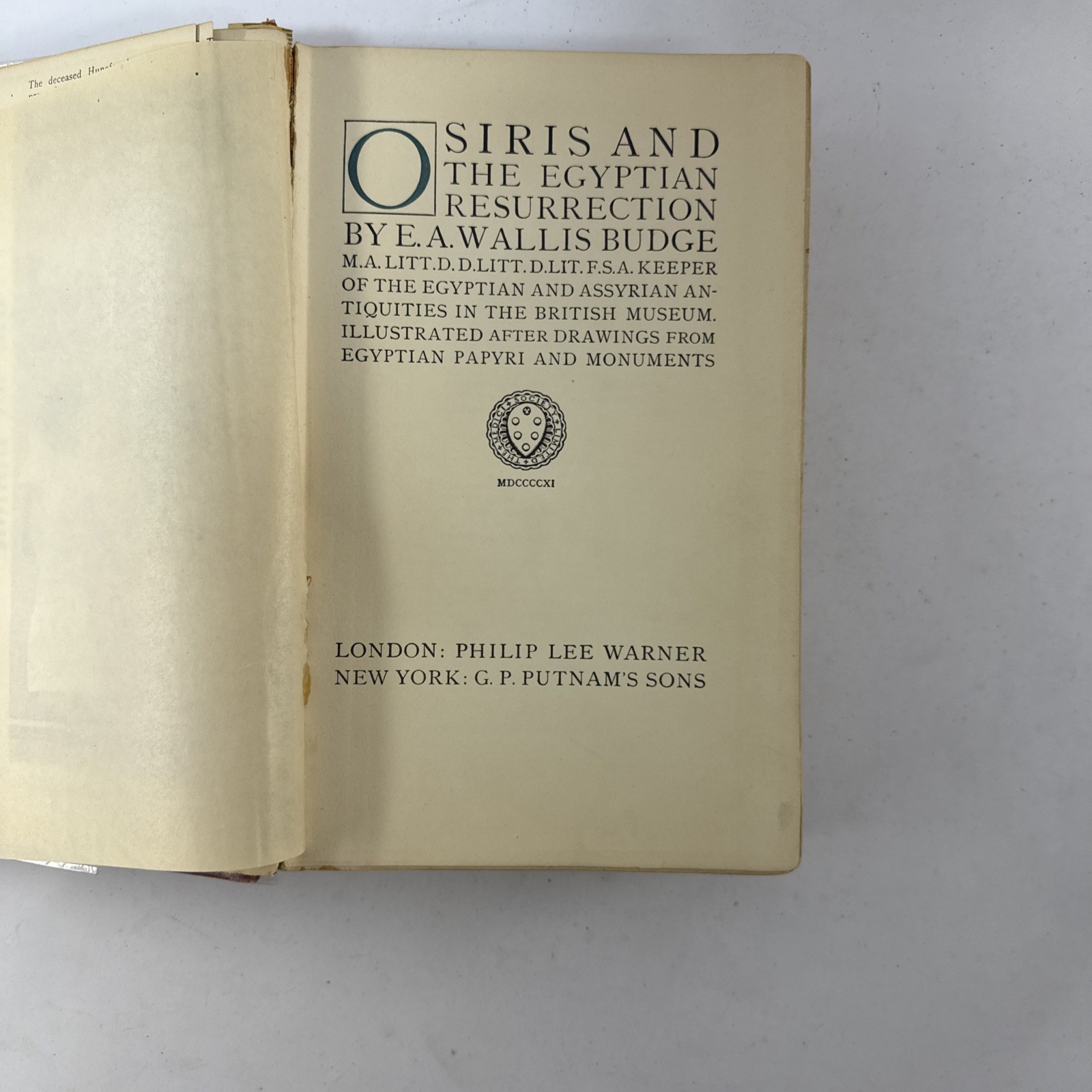1911 Osiris Egyptian Resurrection E.A. Wallis Budge 2 Vol Occult Set w/ Fold Out