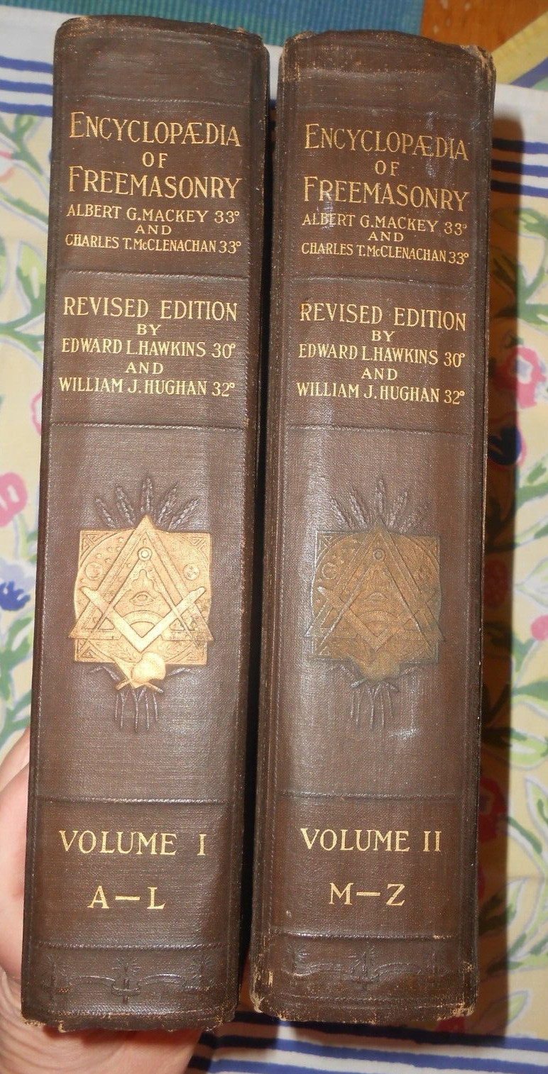 1924 Encyclopedia of Freemasonry Mackey 2 Volume Set Rev’d Hughan Hawkins Masons