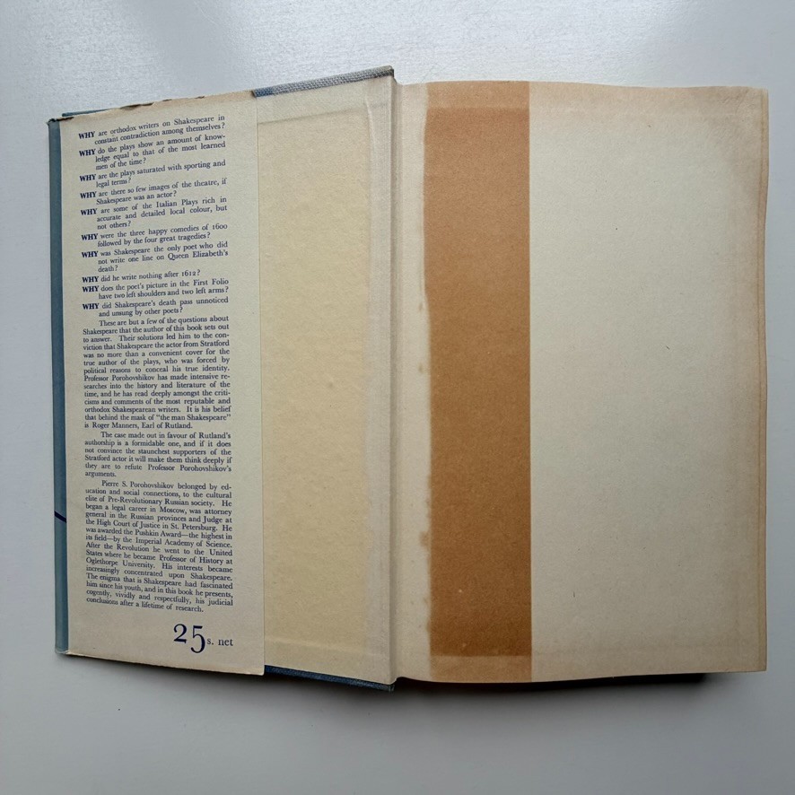 1955 Shakespeare Unmasked by Pierre S Porohovshikov Arco 1st