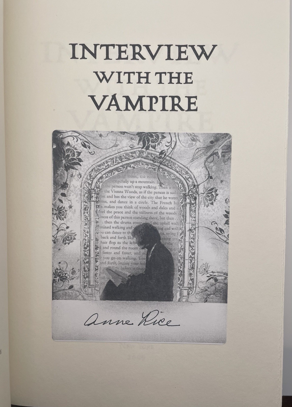 Interview With The Vampire by Anne Rice – HC – Signed Bookplate