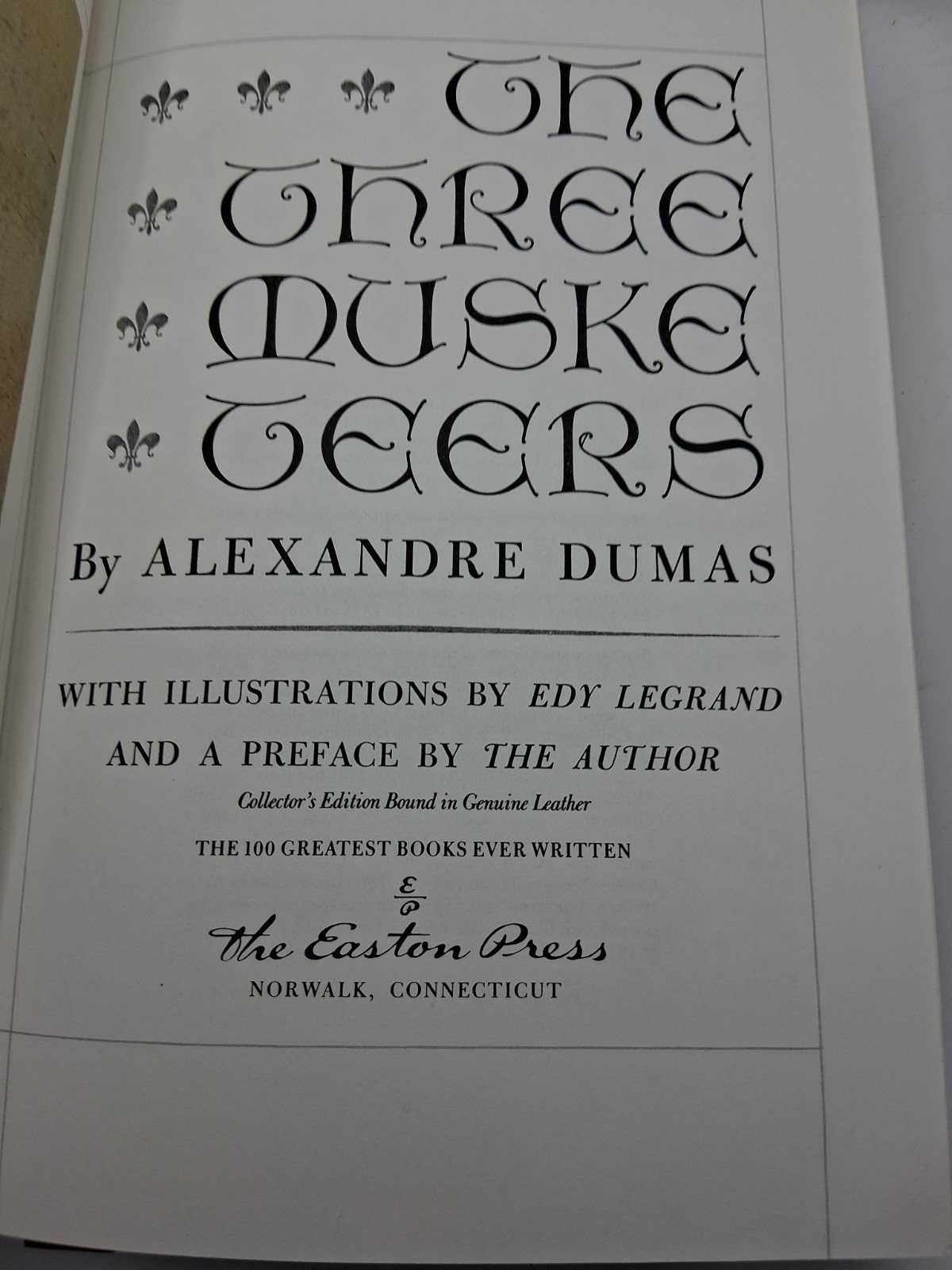 THE THREE MUSKETEERS by Alexandre Dumas Easton Press, Leather, Gilt 1978
