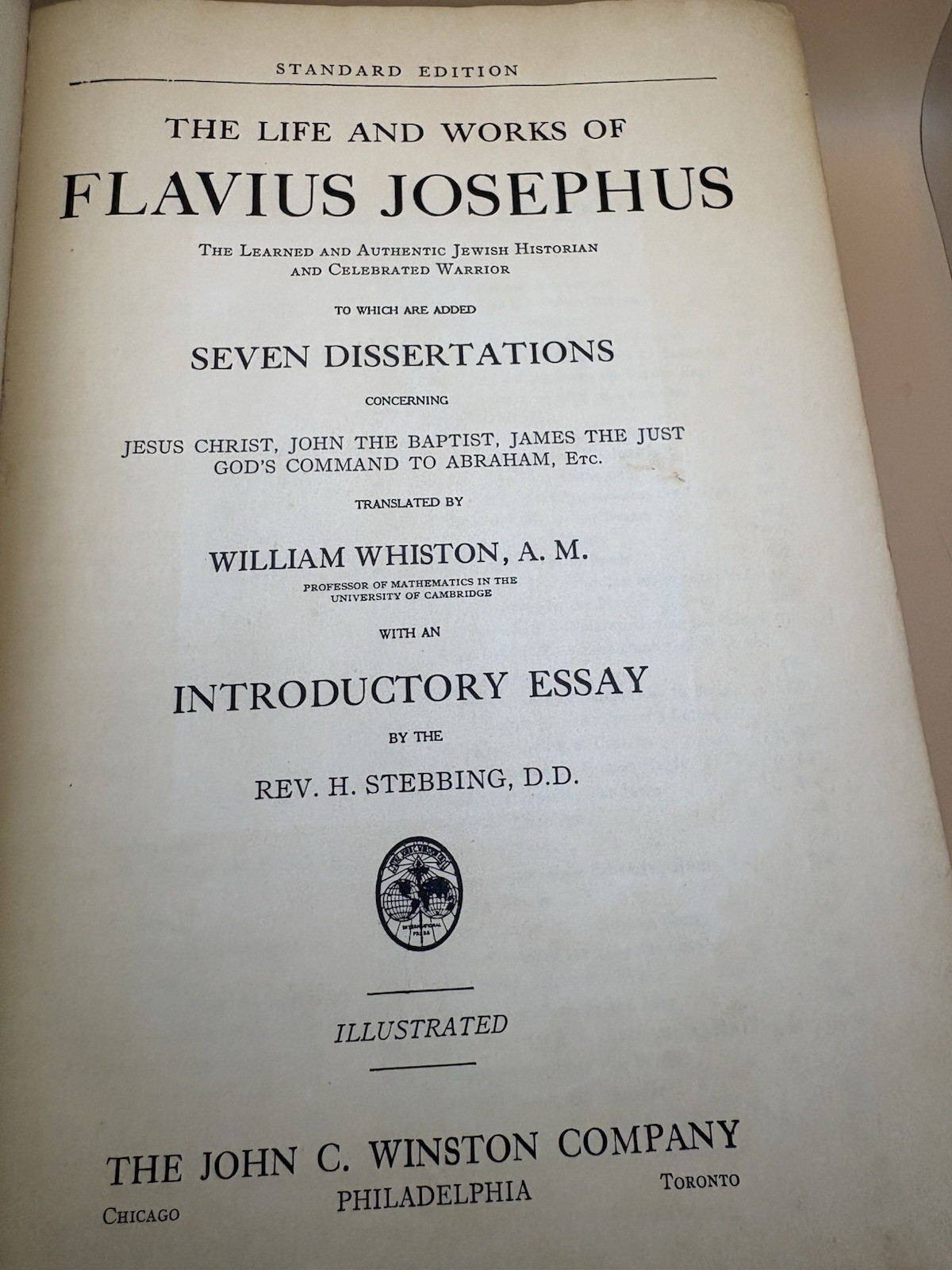Josephus – Life & Works – Whiston – Illus HC w/ DJ – John C. Winston