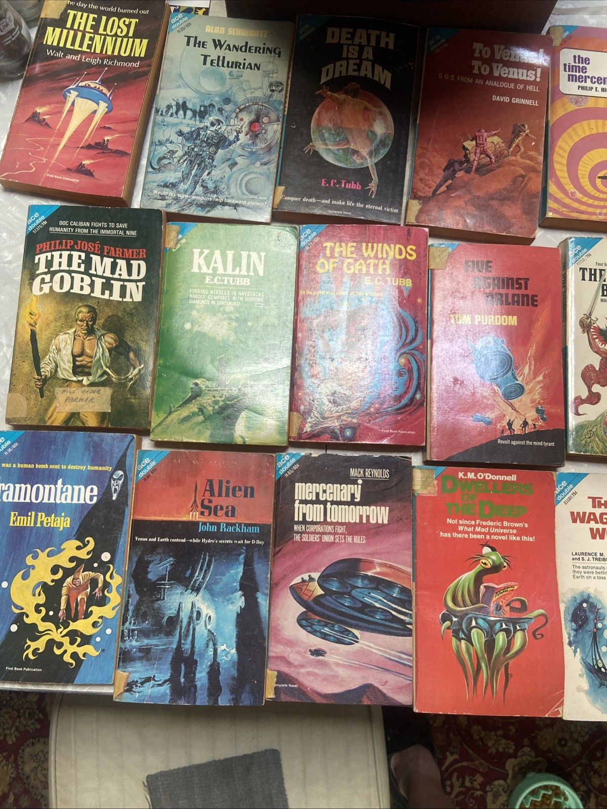 Vintage Ace Double Paperbacks SCI-FI lot of 24 science fiction novels 1960s