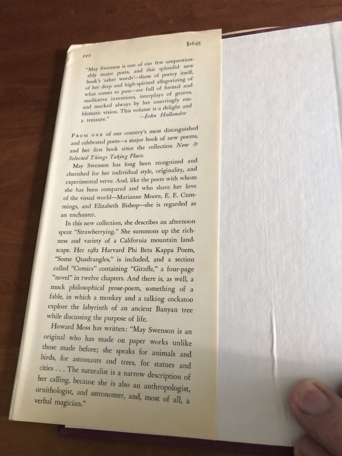 In Other Words / May Swenson / HCDJ / 1st Ed. / Knopf, 1987