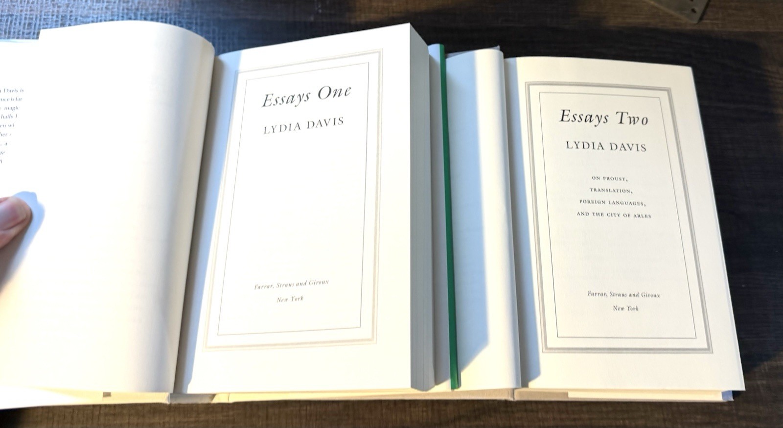 Lydia Davis / Essays One and Two / HCDJ / 1st Ed. / FSG, 2019 & 2021