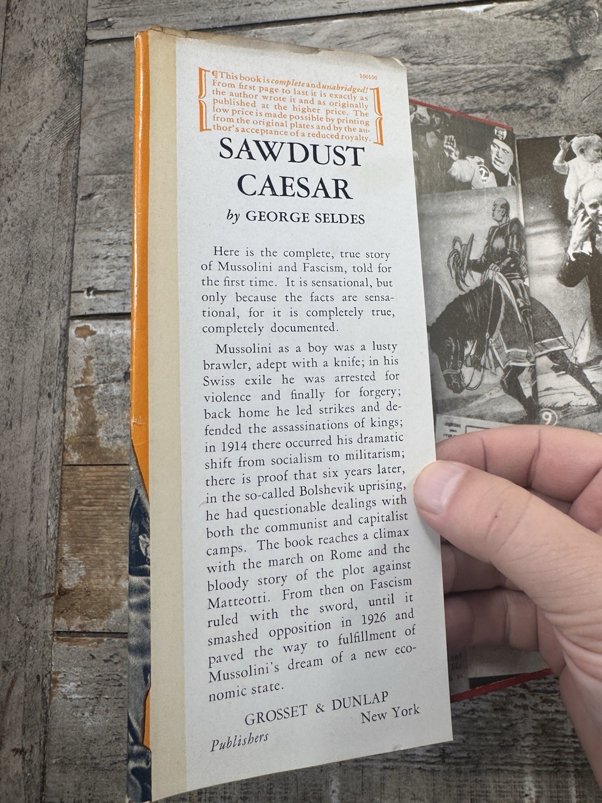 1935 Vintage Political History Book “Sawdust Caesar” Seldes, Dust Jacket