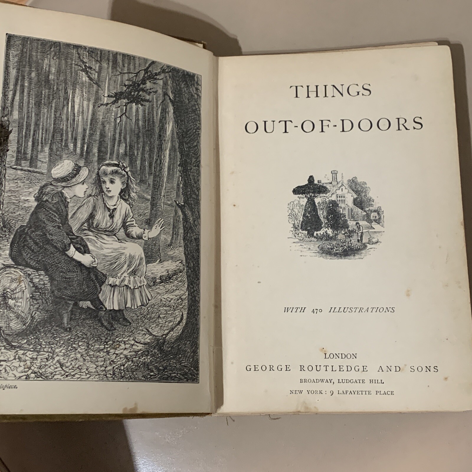 Antique 1880’s THINGS OUT – OF – DOORS Book 480 ILLUSTRATIONS Hardback 160 Pg