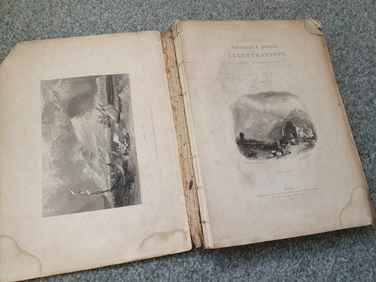 Lord Byron Life & Works Finden’s Landscape Portrait Illustrations 1833 2 vols