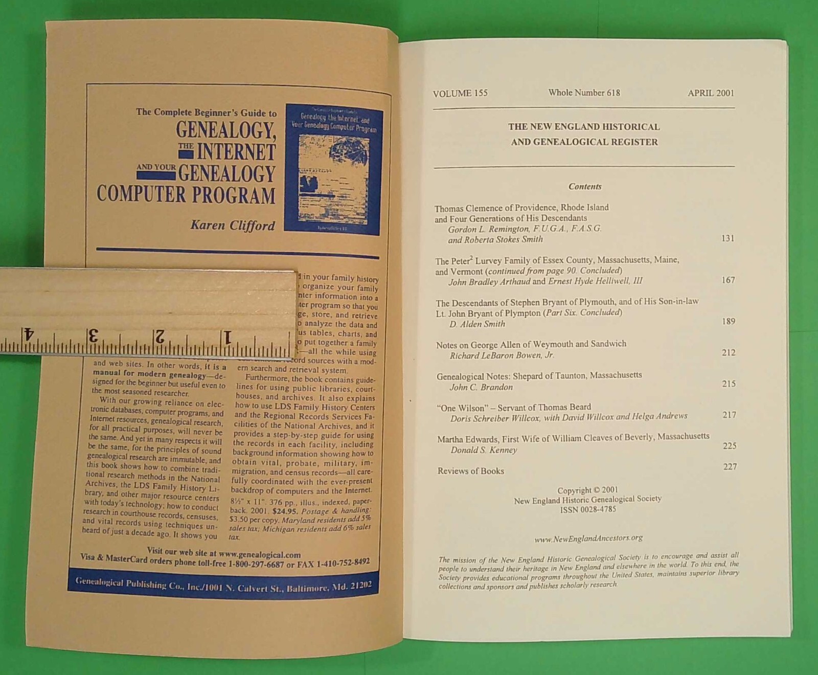 The New England Historical & Genealogical Register, April 2001 (A480)