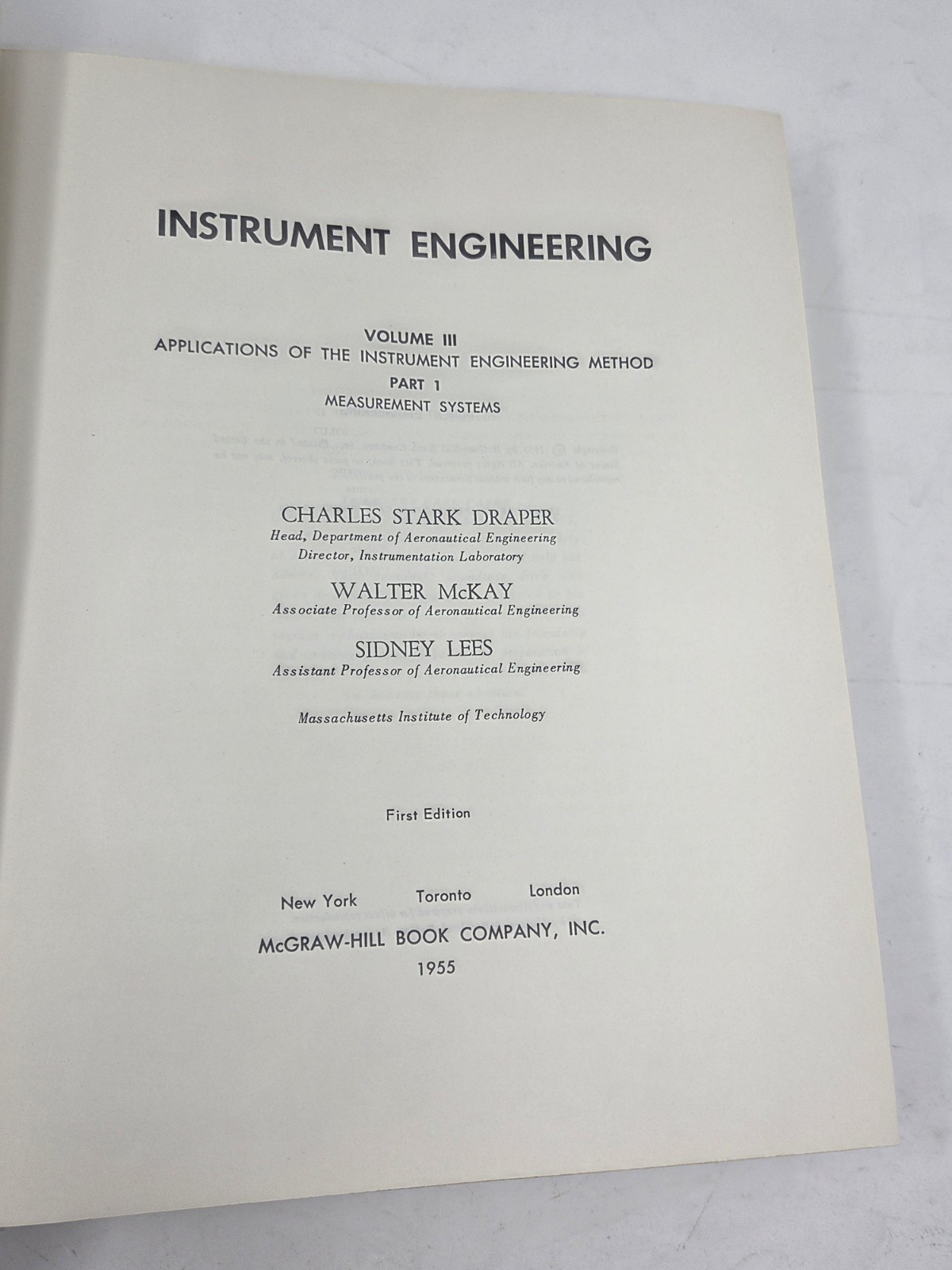 McGraw Hill Publications In Aeronautical Science Vol 1-3 Instrument Engineering