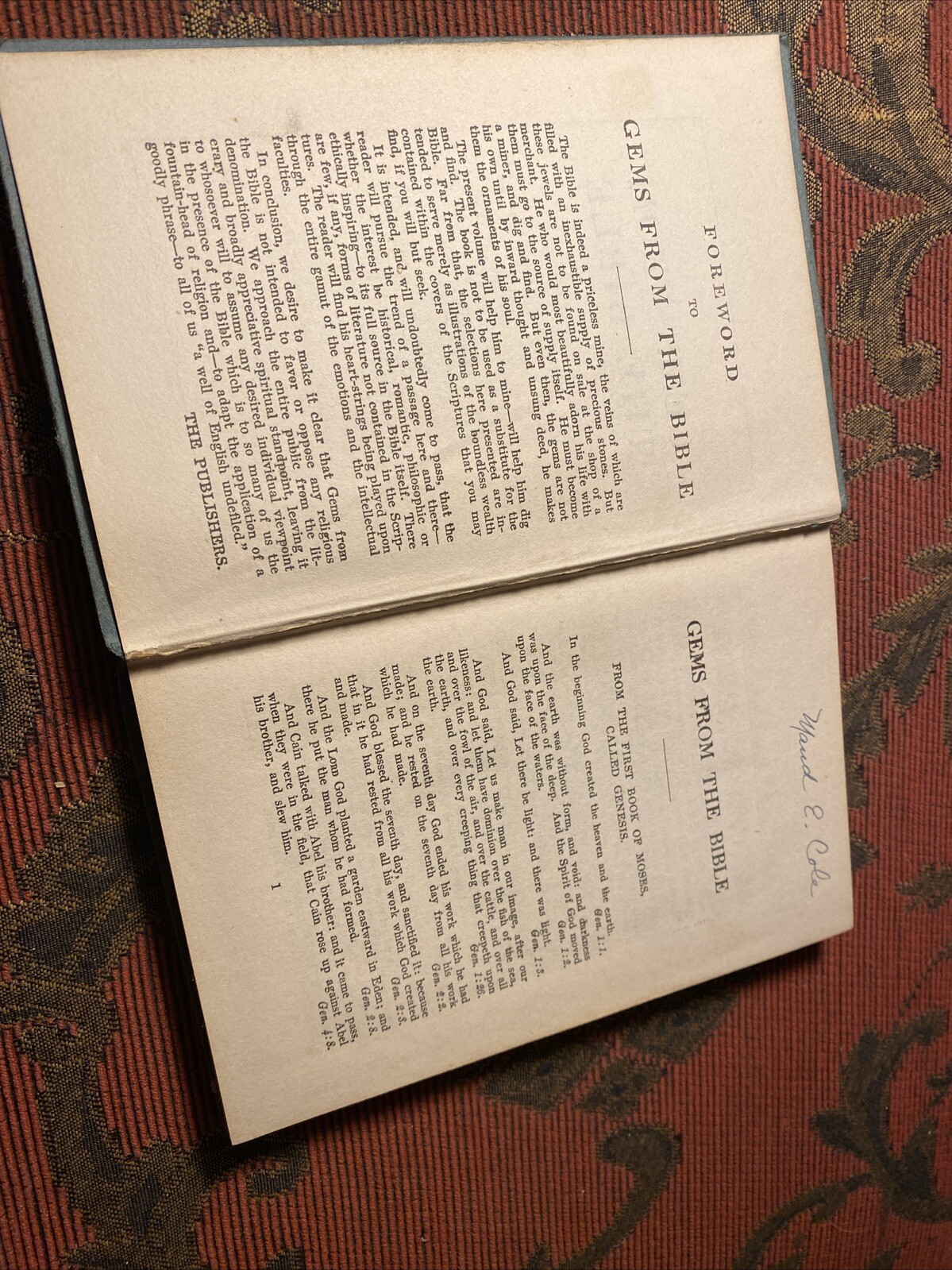Gems From The Bible by The Christian Herald Hardcover 1915