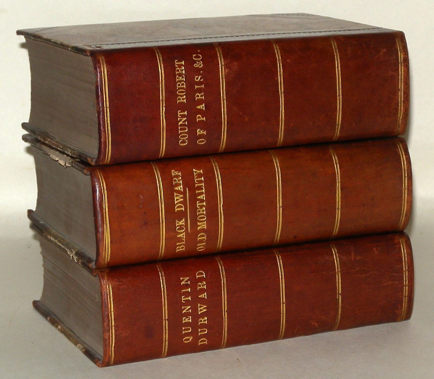 14 Waverley Novels 1830s Walter Scott Robert Cadell Leather Spine HB Collection