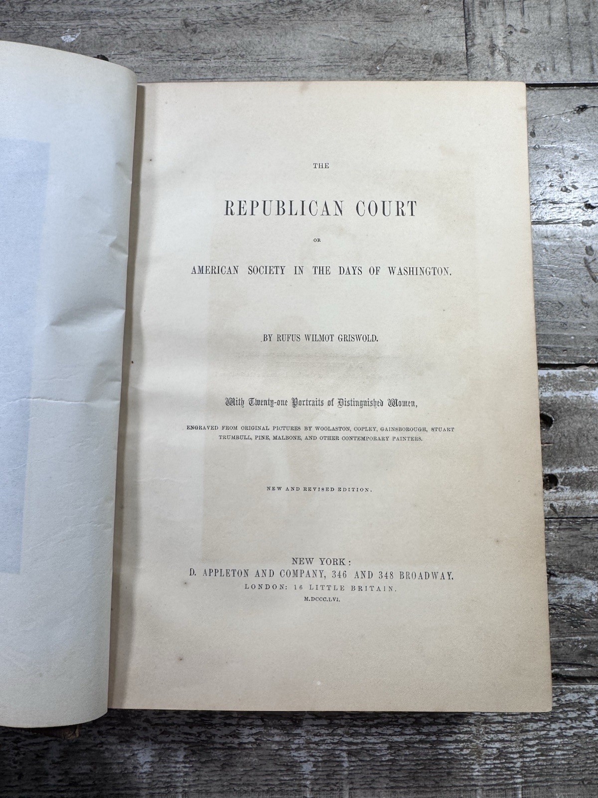 1854 Antique Political Book “The Republican Court” Griswold, Illustrated