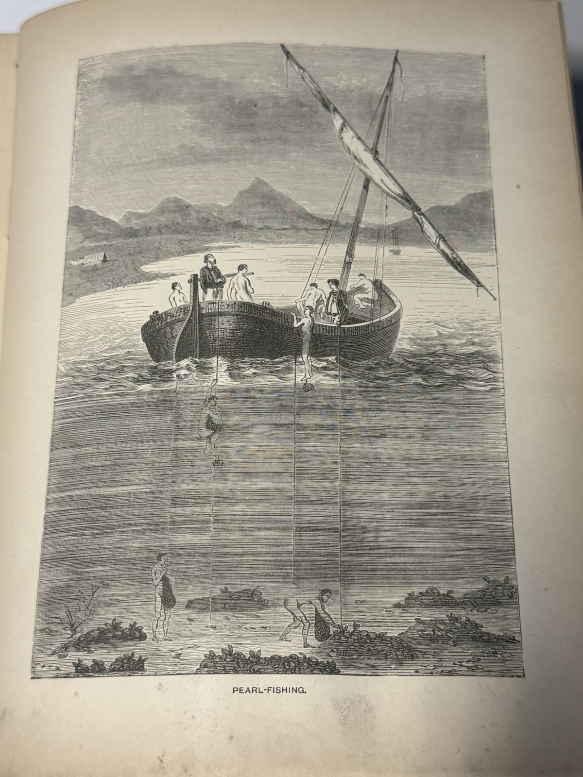 Antique Maritime Book “The Sea and Its Wonders” c.1880s – Ocean Currents Map & A