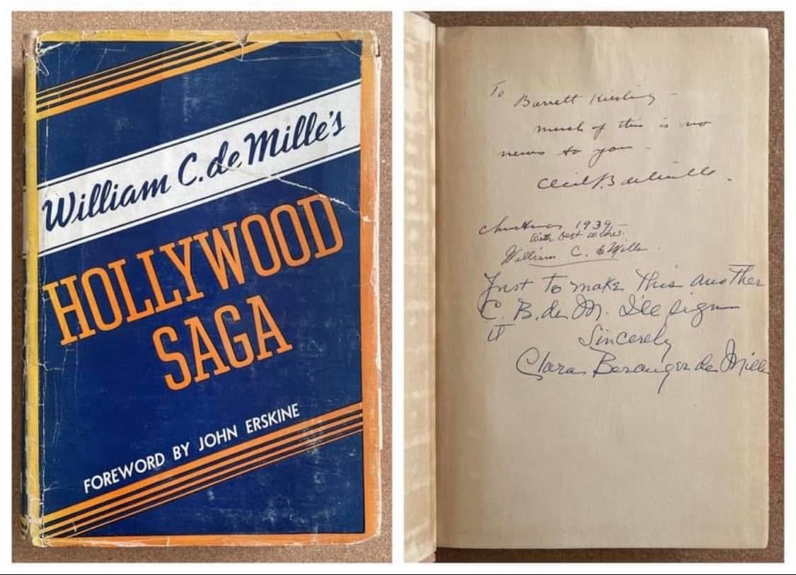 Hollywood Saga Signed Cecil – William Demille Book 1939 + 5 Rare Letters