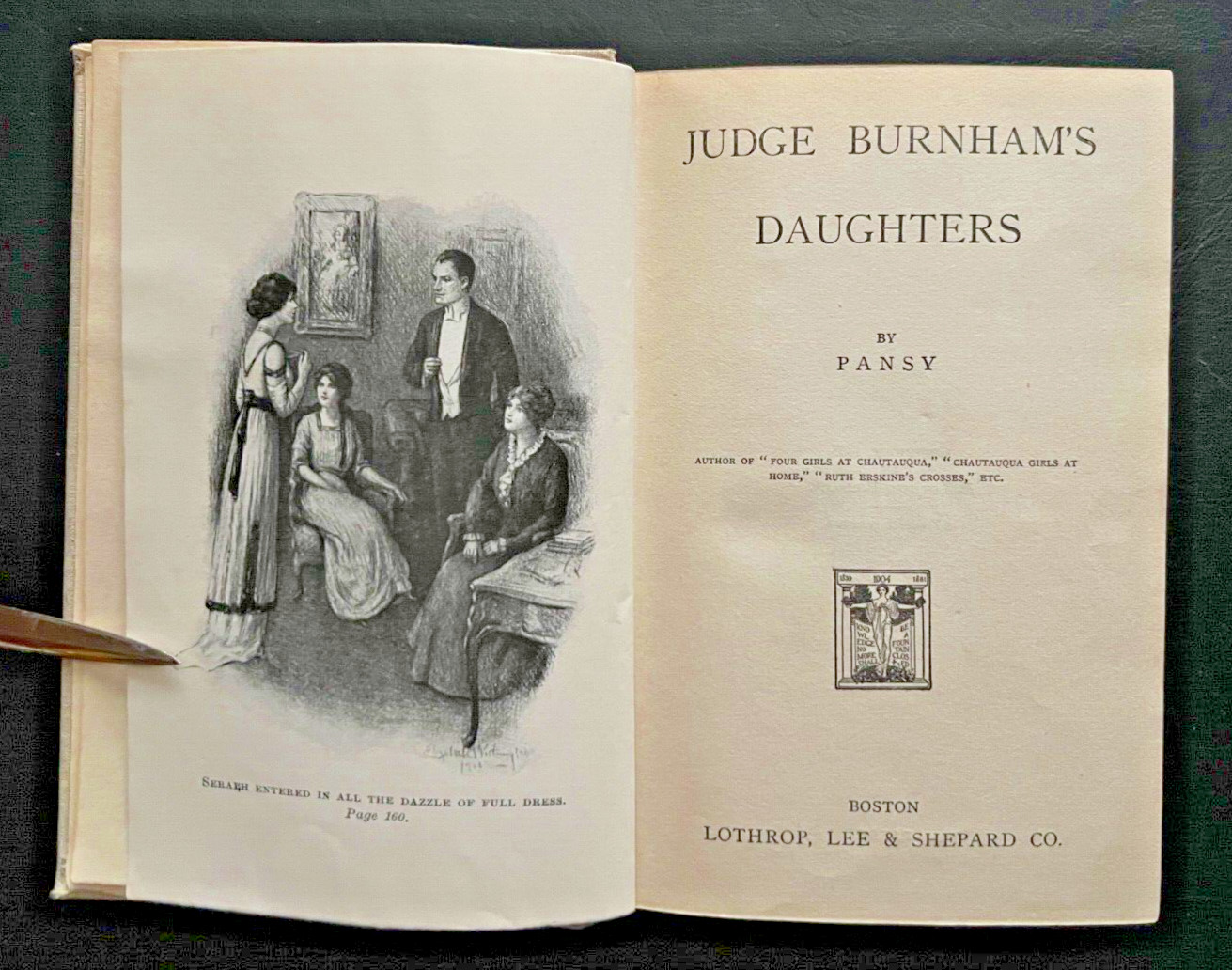 1900? “Judge Burnham’s Daughters,” by “Pansy” Measures 6.5 x 4.25, Gilded Age