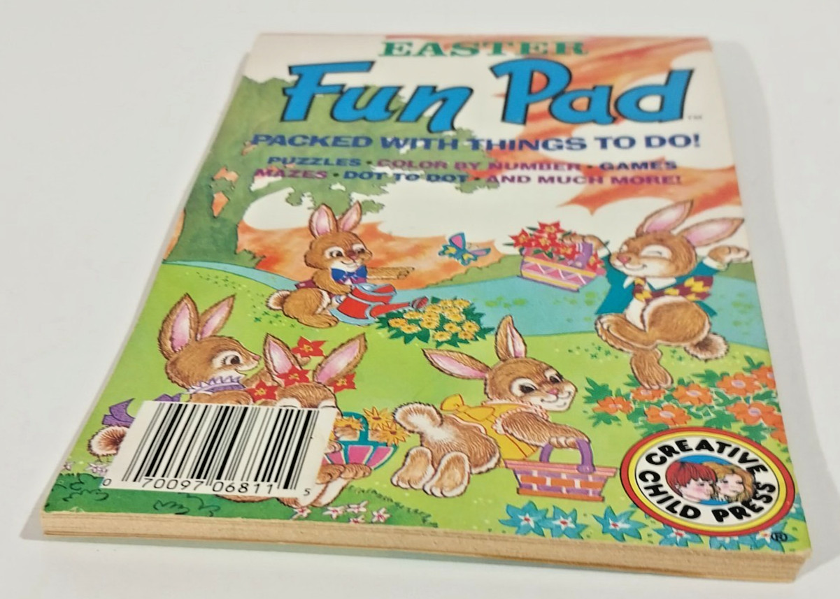 VTG 1990 Easter Fun Pad Activity Book Creative Child Press-Minus 2 pgs-Uncolored