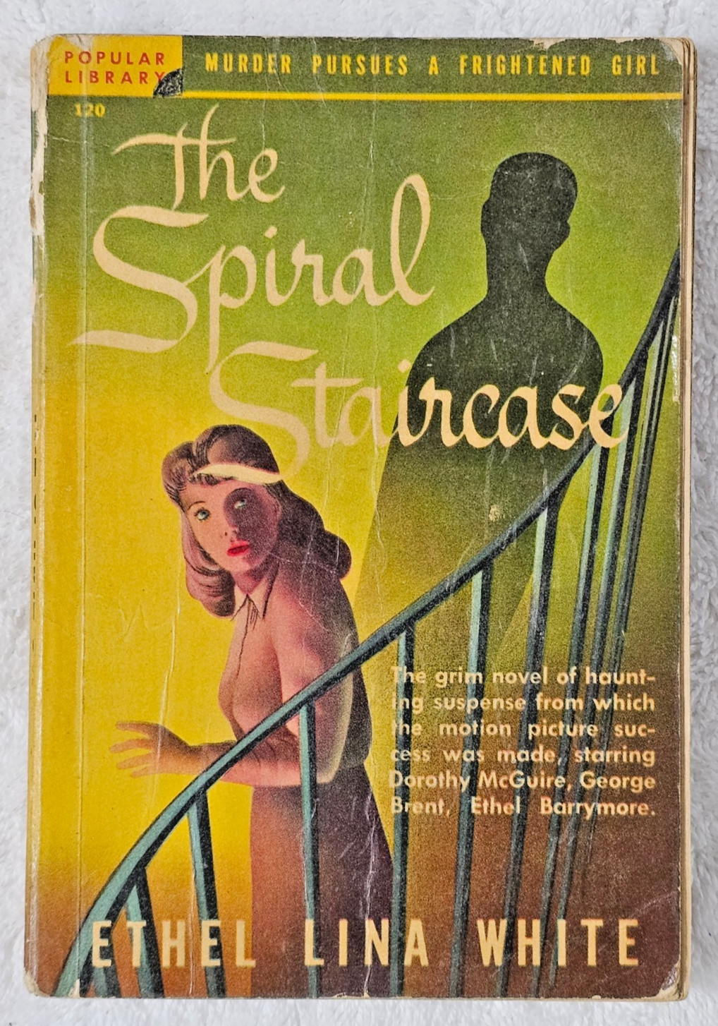 The Spiral Staircase Ethel Lina White 1946 Popular Library #120 Pulp PB VTG