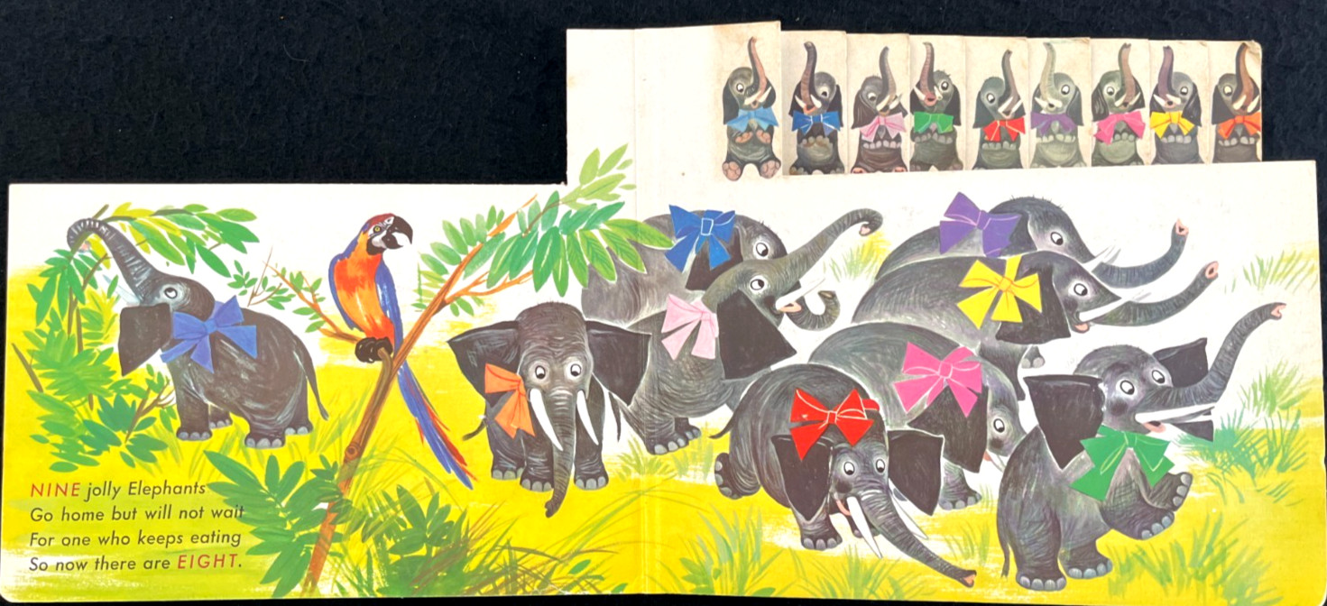 TEN JOLLY ELEPHANTS ~ HC children’s Counting Activity Board Book, West Germany