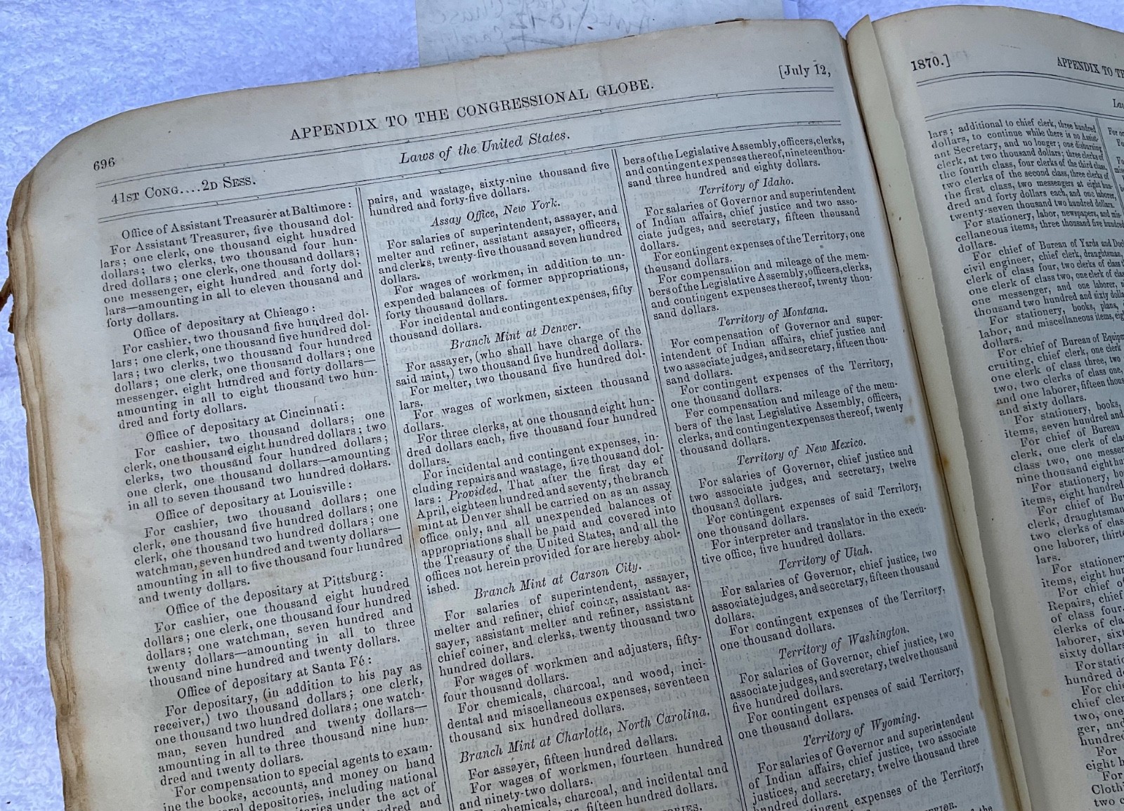 Antique Vintage 1870 Law Book w 1870-1880s Subscription Stories Pasted -Altered