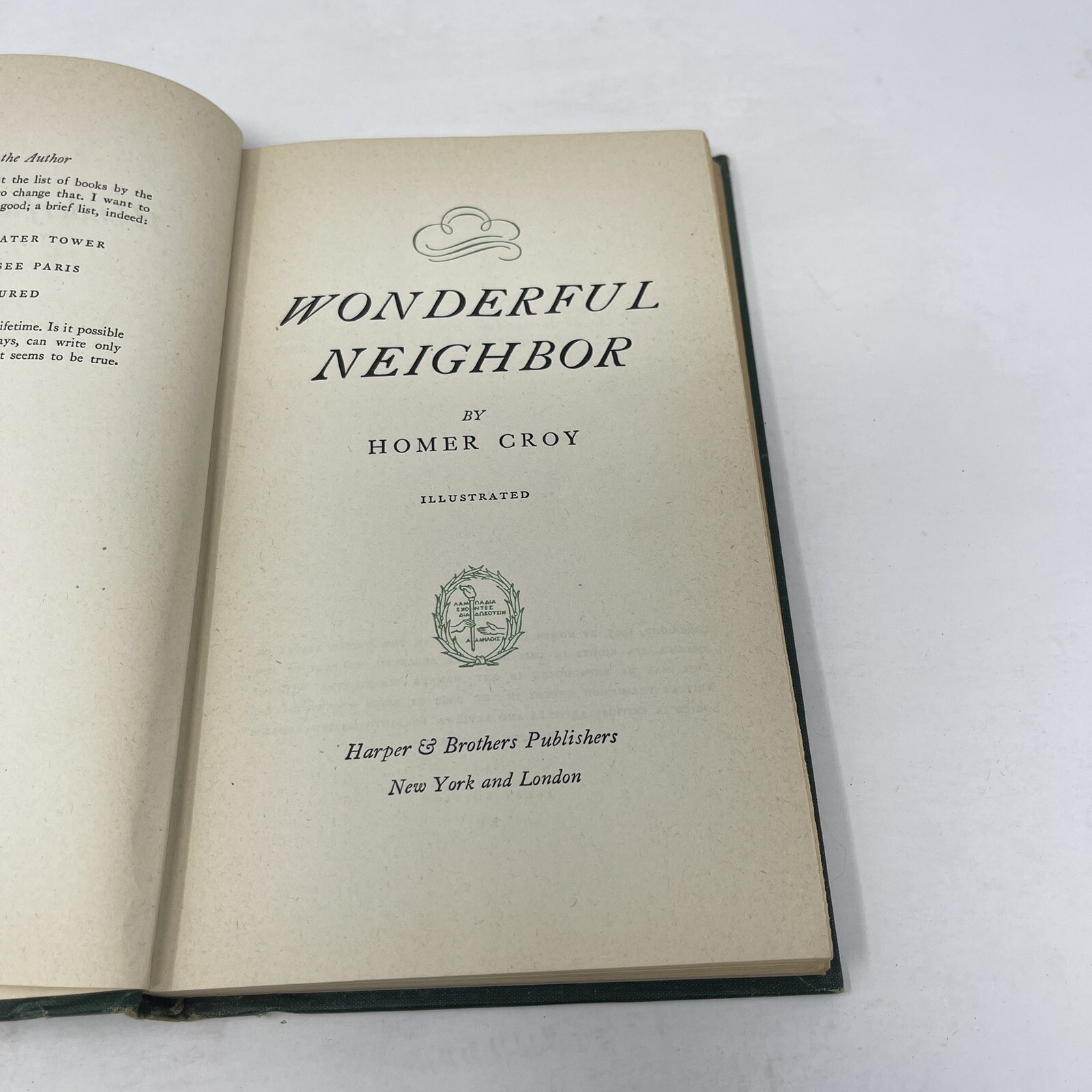 Wonderful Neighbor Homer Croy 1945 HC 1st Edition Illustrated