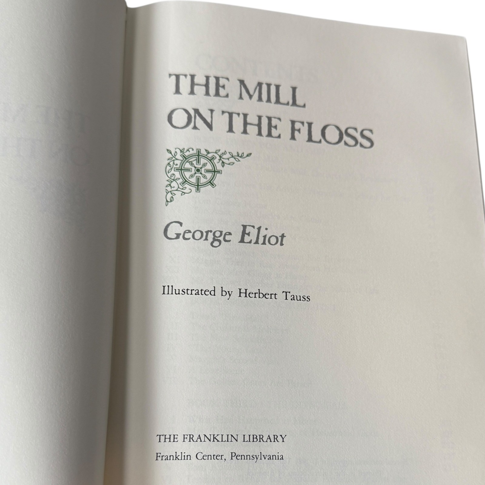 VTG George Eliot The Mill on the Floss Franklin Library 1981 Green Leather Book