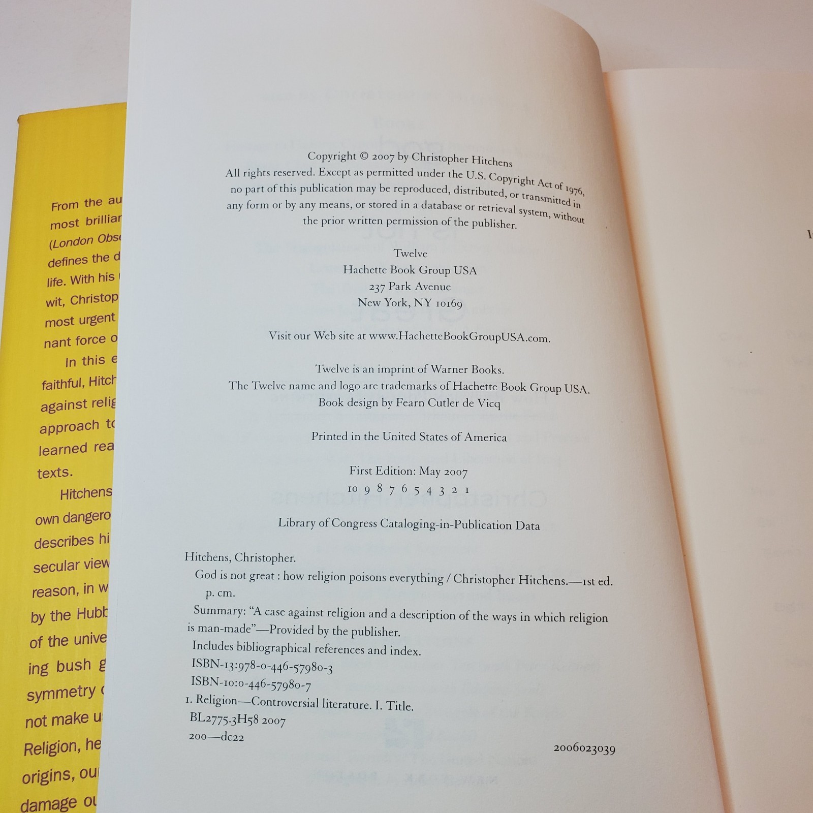 1st Ed God Is Not Great How Religion Poisons Everything DJ Christopher Hitchens