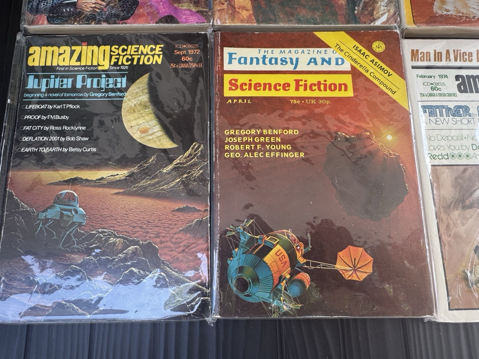 10 LOT : 1970s Science Fiction Magazines THRILLING AMAZING SCI FI ANALOG & More