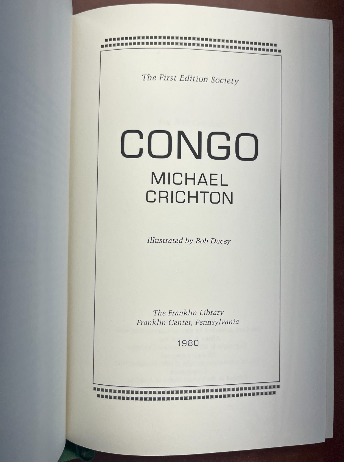 Congo by Michael Crichton 1980 First Edition Society