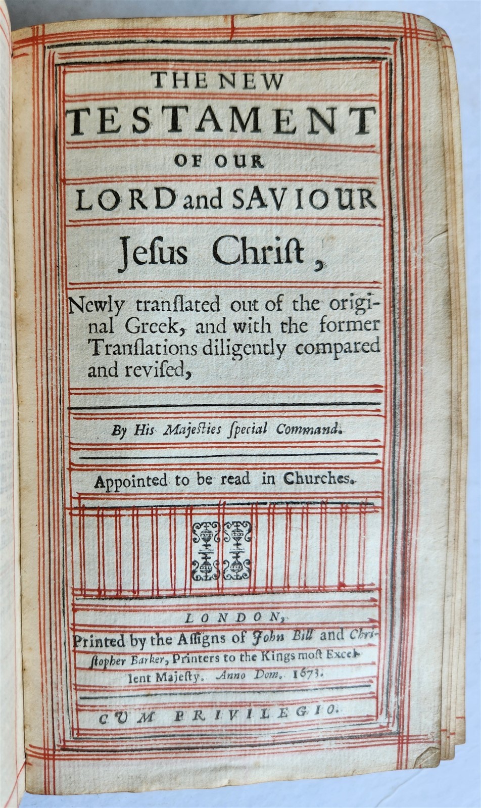 1672 BIBLE in ENGLISH antique 17th CENTURY vellum binding