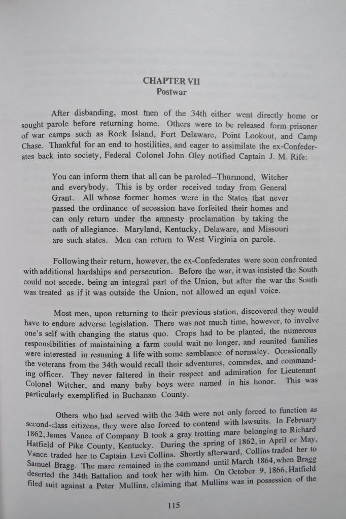 34th BATTALION VIRGINIA CAVALRY – SIGNED FIRST EDITION – ONLY 1000 PUBLISHED
