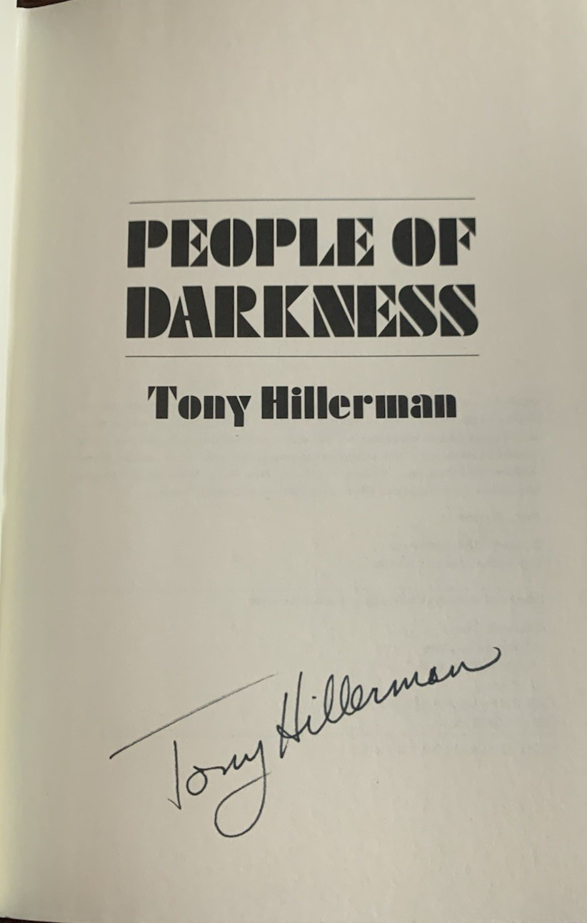Tony Hillerman PEOPLE OF DARKNESS Signed 1st Edition 1st Printing 1980 Near Fine