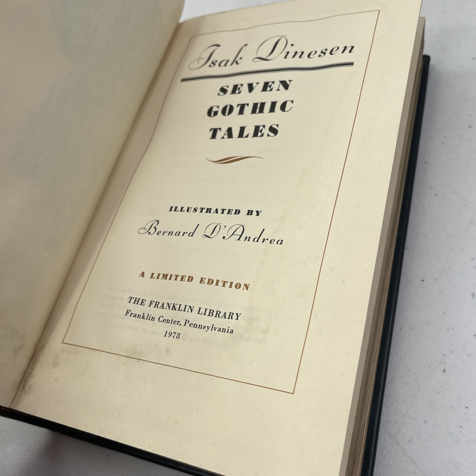ISAK DINESEN Seven Gothic Tales, Franklin Library 1978 Leather Gilt NF