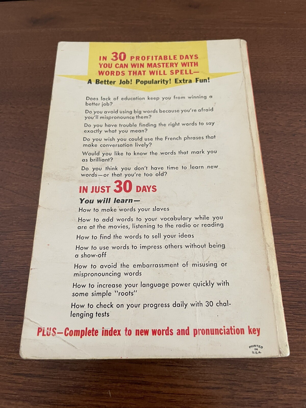 30 Days to a More Powerful Vocabulary Funk & Lewis 1960 Washington Square Press