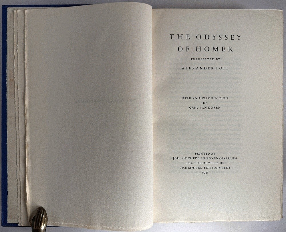 The Odyssey of Homer (Limited Editions Club 1931)