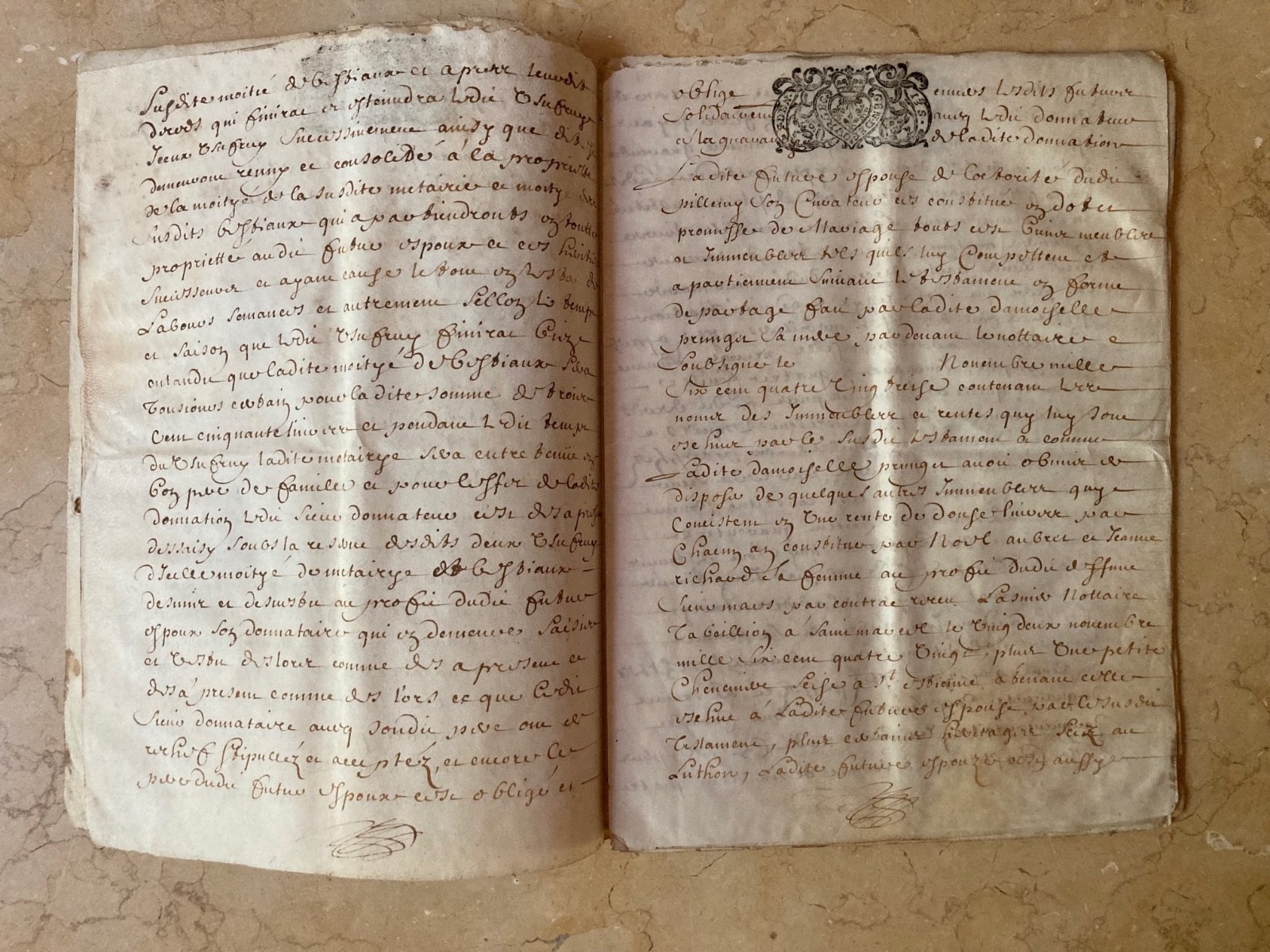 RARE! 1690’s FRENCH VELLUM MANUSCRIPT BOOKLET 24p BOURGES HEART TAX LOUIS XIV