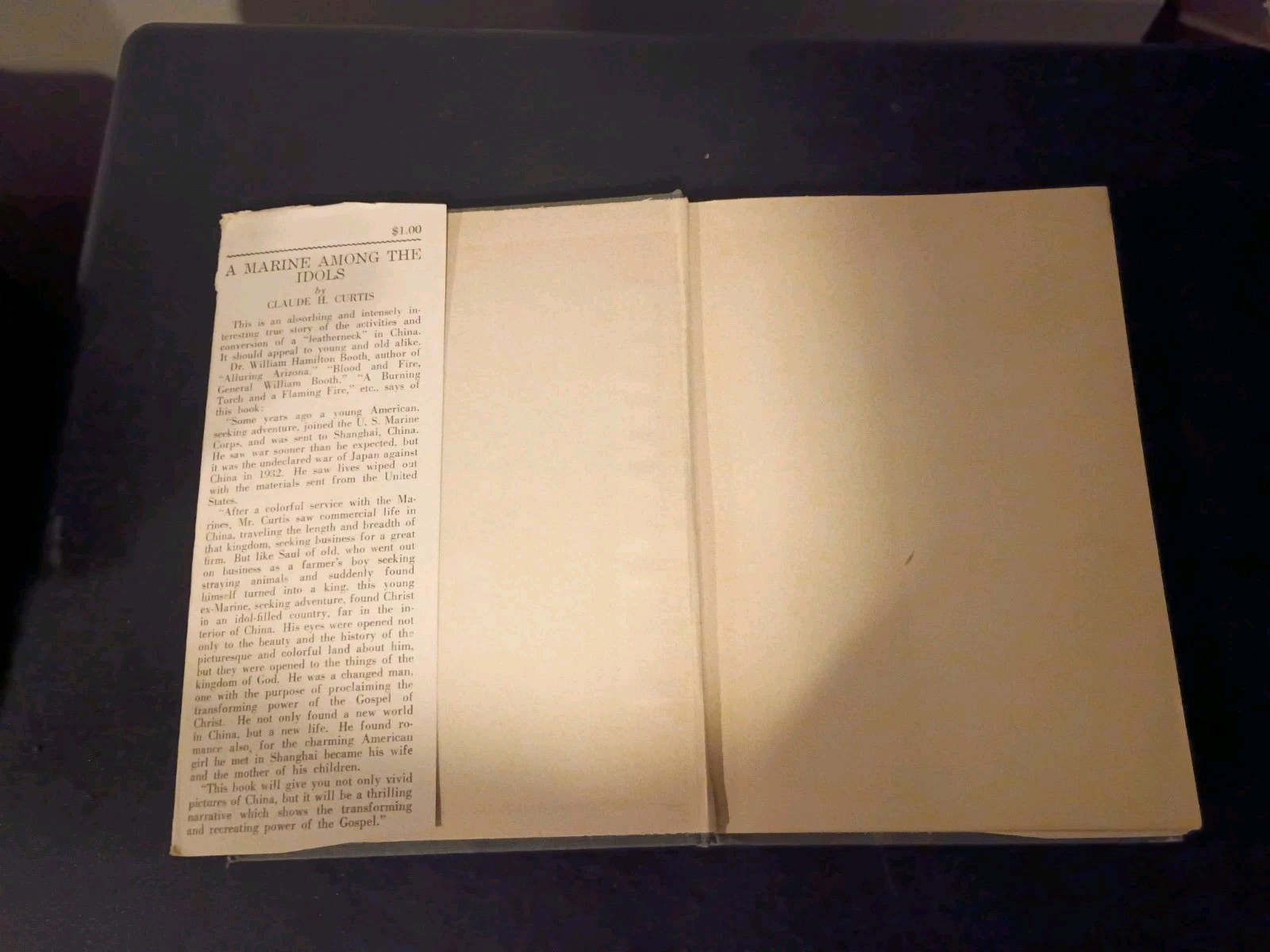 World War II A Marine Among The Idols Hardcover DJ 1940