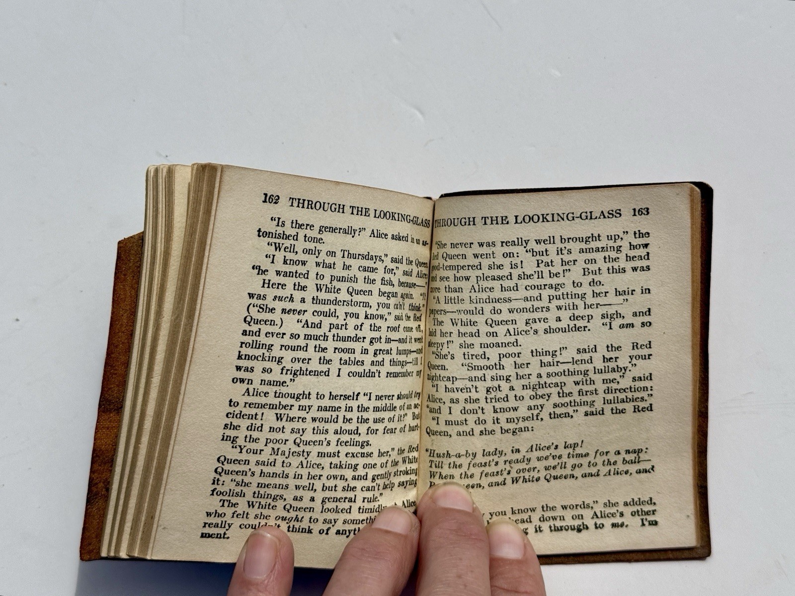 Little Leather Library LEWIS CARROLL – THROUGH THE LOOKING GLASS Antique Book