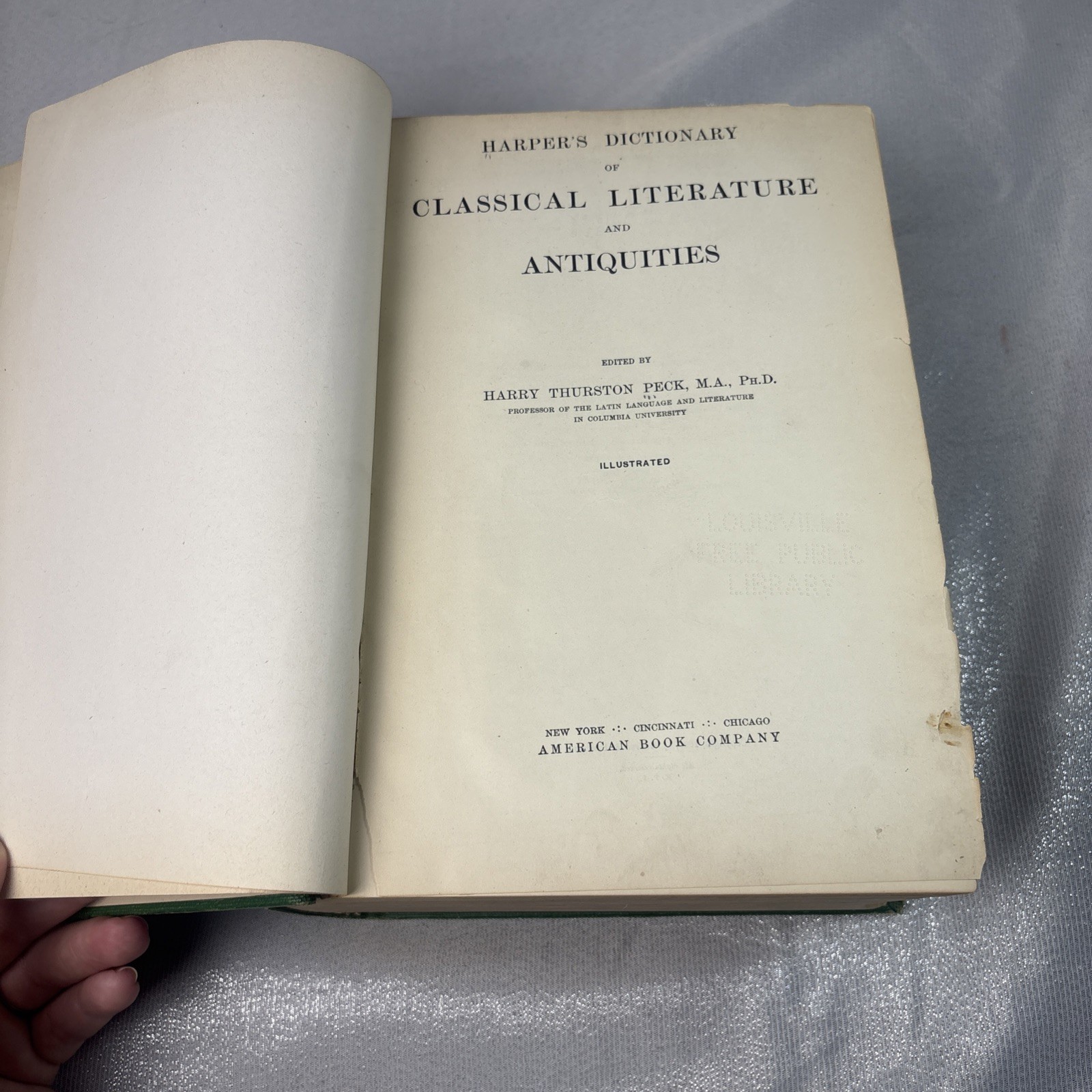 Harper’s dictionary of classical literature and antiquities 1896 Antique Book