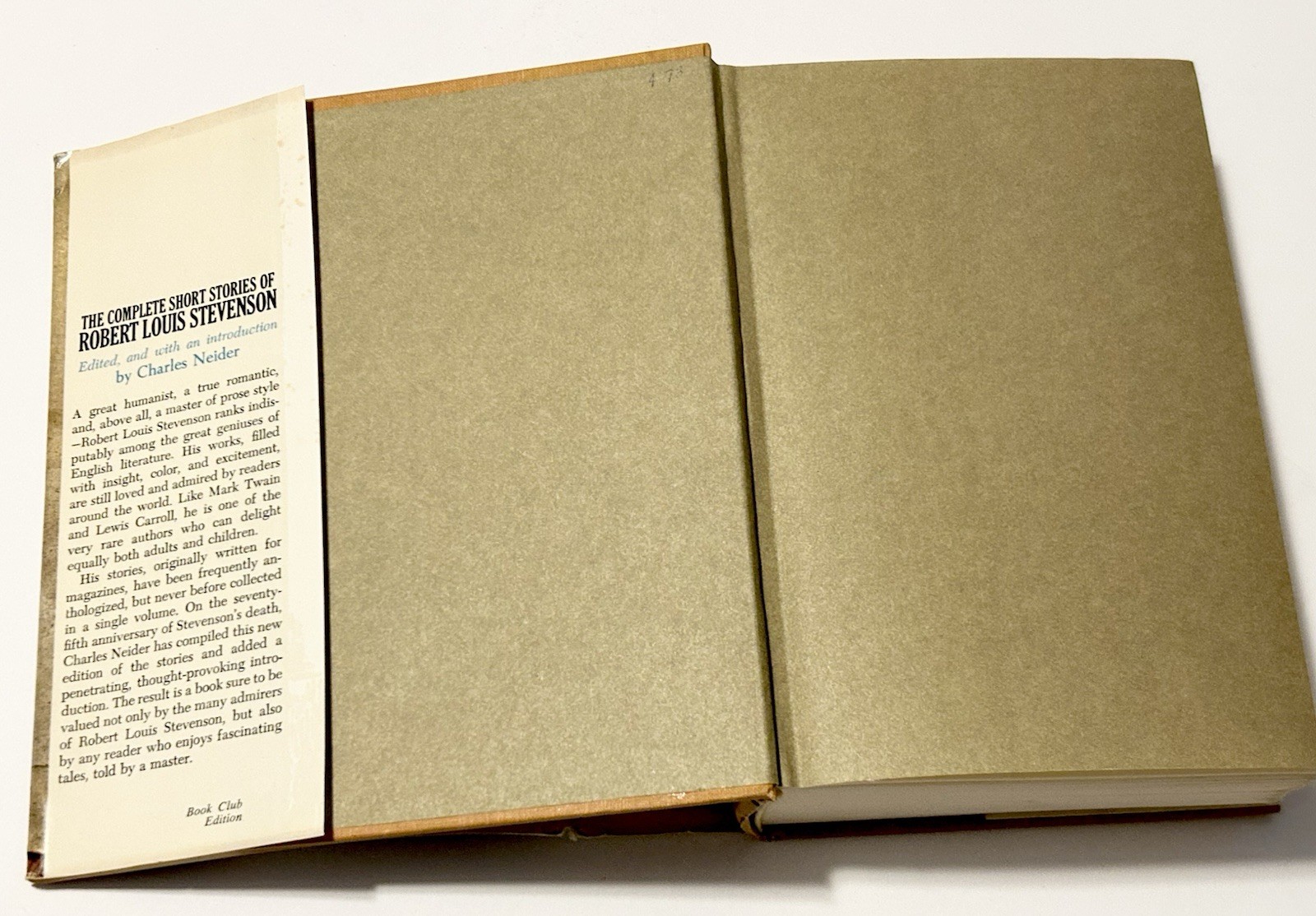 Complete Short Stories Robert Louis Stevenson 1969 Hardcover Book Club DJ Neider